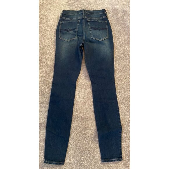 Mudd Jeans Pants Womens High-Rise Distressed Jegging Dark Denim Size 1 - Picture 2 of 10